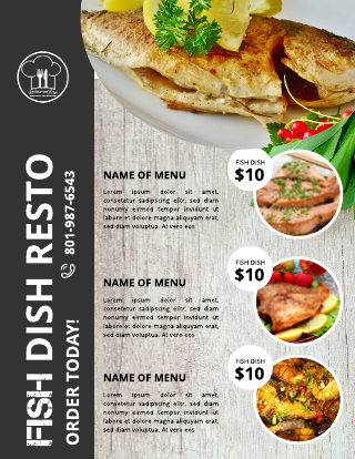 Fish Dish Restaurant Flyer Template