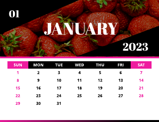 Fruits Photo Calendar Template