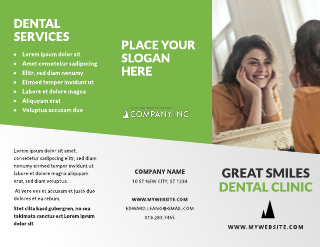 Dental Clinic Green Slant Brochure Template
