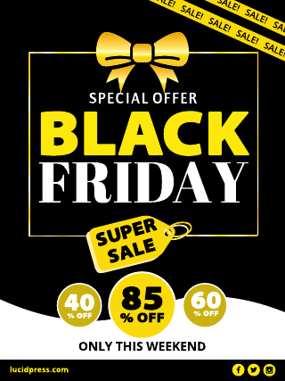 Black Friday Gold Retail Poster Template