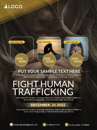 Dark Gold Poster Human Trafficking Template