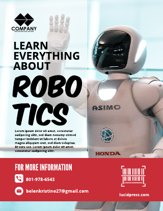 Robotics Red White Leaflet Template