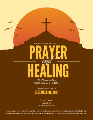 Prayer And Healing Flyer Template