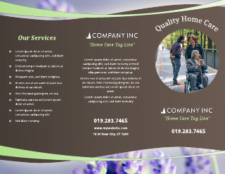 Home Care Green Lavender Brochure Template