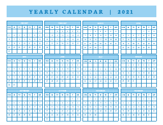 2021 yearly calendar template