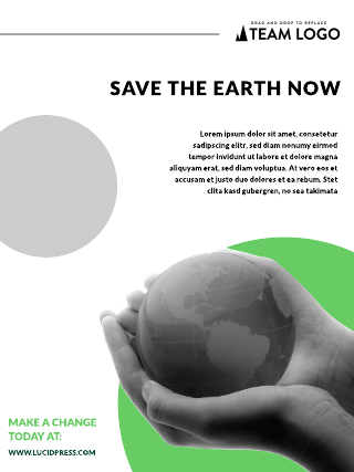 Green Globe Minimal Global Warming Poster Template