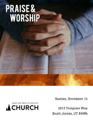 White Praise & Worship Church Bulletin Template
