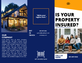 Dark Blue Orange Insurance Brochure Template