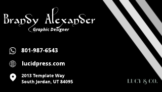 Parallelogram Black & White Business Card Template