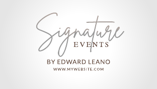 Event Planner Silver Signature Business Card Template