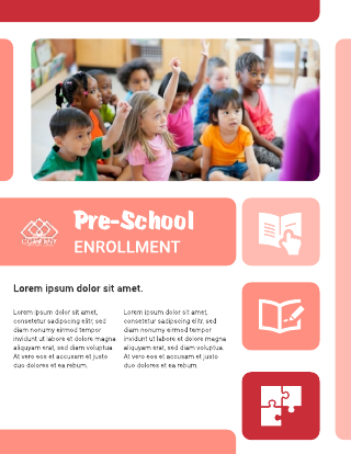 Red Shapes Pre-School Newsletter Template