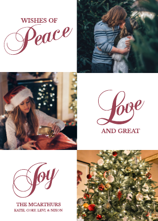 Peace, Love, Joy Holiday Card Template