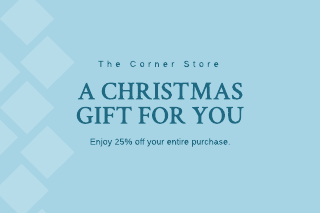 Blue Christmas gift certificate template