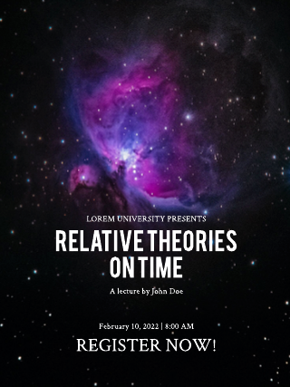 Purple Galaxy Relative Theory Poster Template