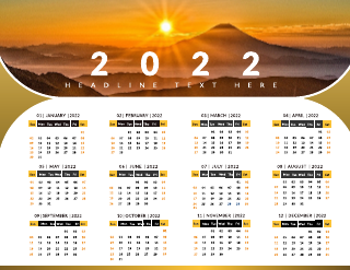 Sunrise Photo Calendar Template