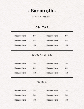 Free Drink Menu Templates &amp; Examples