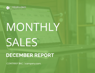 Green Monthly Sales Report Template