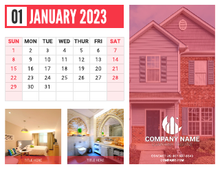 Creative Real Estate Wall Calendar Template