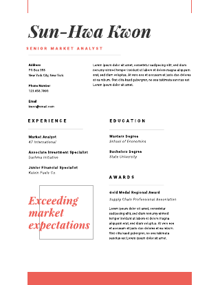 Red creative resume template