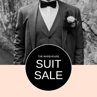 Black and White Men's Suit Facebook Post Template