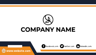Orange & Black Simple Gold Company Business Card-Elegant Template