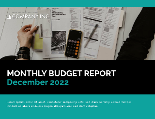 Yellow Black Landscape Monthly Budget Report Template