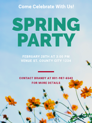 Block Party Spring Flowers Poster Template