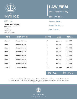 Simple Yet Elegant Law Firm Invoice Template