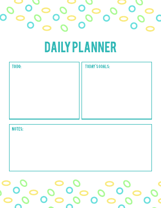 Bright daily schedule template