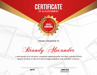 Gold And Red Certificate Template