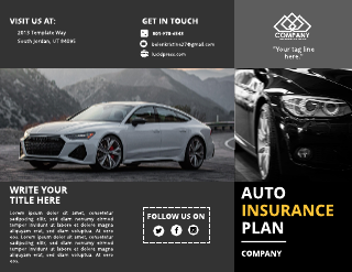 Dark Color Theme Car Insurance Brochure Template