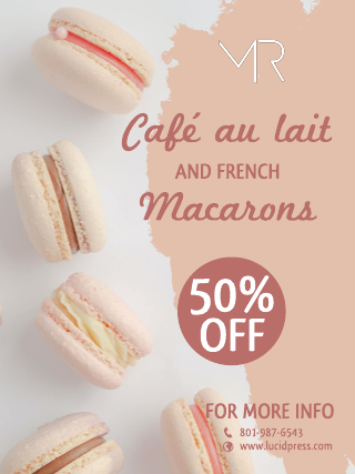 Peach French Macarons Poster Template