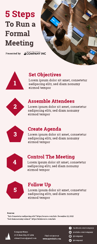 Formal Meeting List Infographic Template