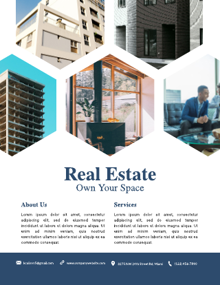 Polygon Grid Real Estate Flyer Template