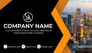 Orange Building Company Business Card-Elegant Template