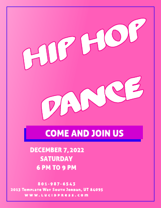 Pink Girl on Hip Hop Text Flyer Template