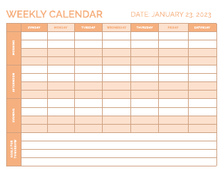 Block weekly calendar template