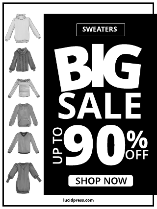 Big Sale Black and White Poster Template