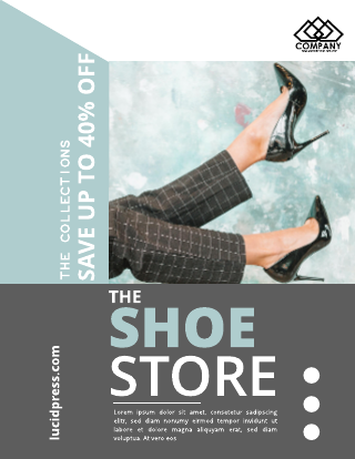 Grey Green Ladies Shoes Catalog Template