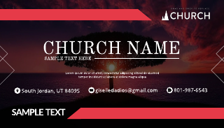Red Church Business Card Template