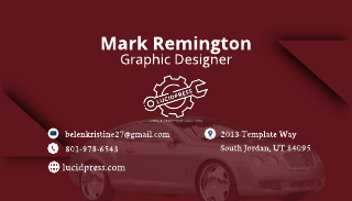 Red Simple Automotive Business Card Template