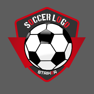 Grey and Red Soccer Logo Template