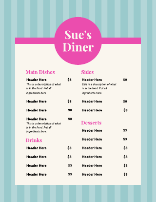 Blue and Pink Diner Template