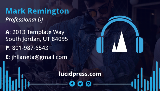Blue Professional DJ Business Card Template