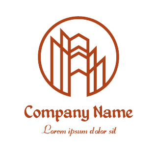 Rust Lineart Real Estate Logo Template