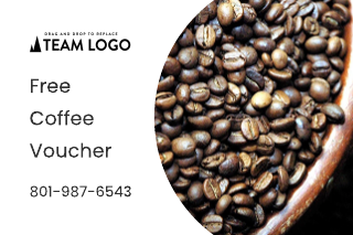 Coffee Bean In Circle Marketing Postcard Template