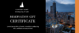 Black And Photo Hotel Gift Certificate