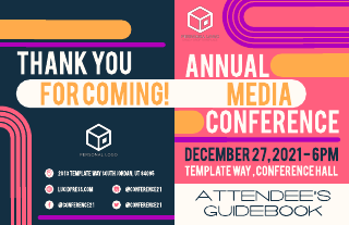 Fun and Quirky Annual Conference Guide Bifold Brochure Template