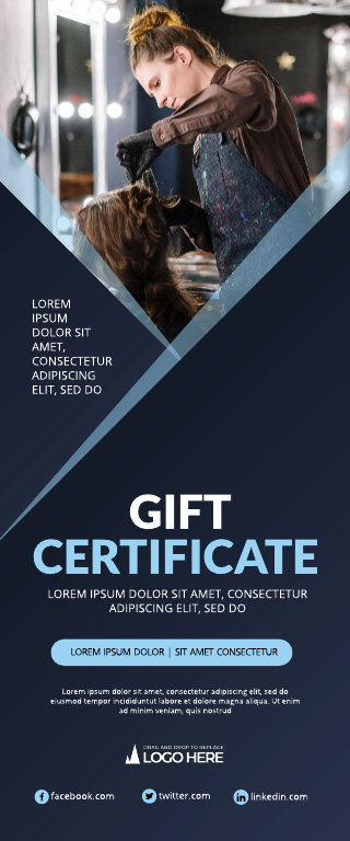 Blue Gift Certificate Hair Salon