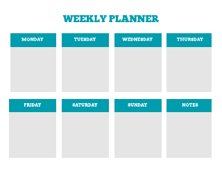 Green Minimal Weekly Planner Template
